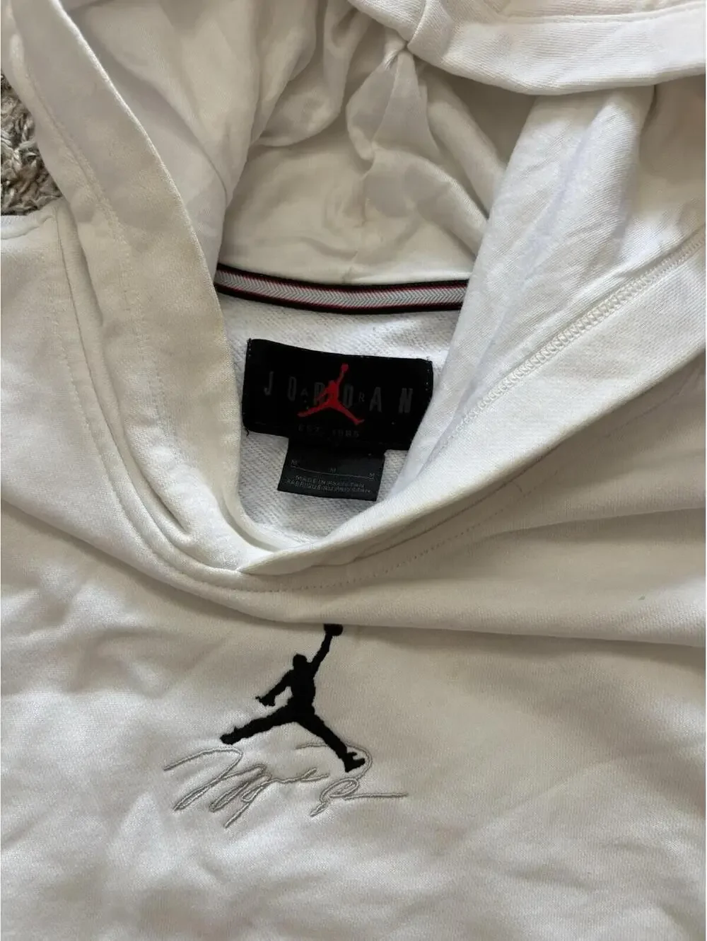Jordan Essentials Men's Graphic Fleece Pullover Hoodie Size Medium FB7336-133